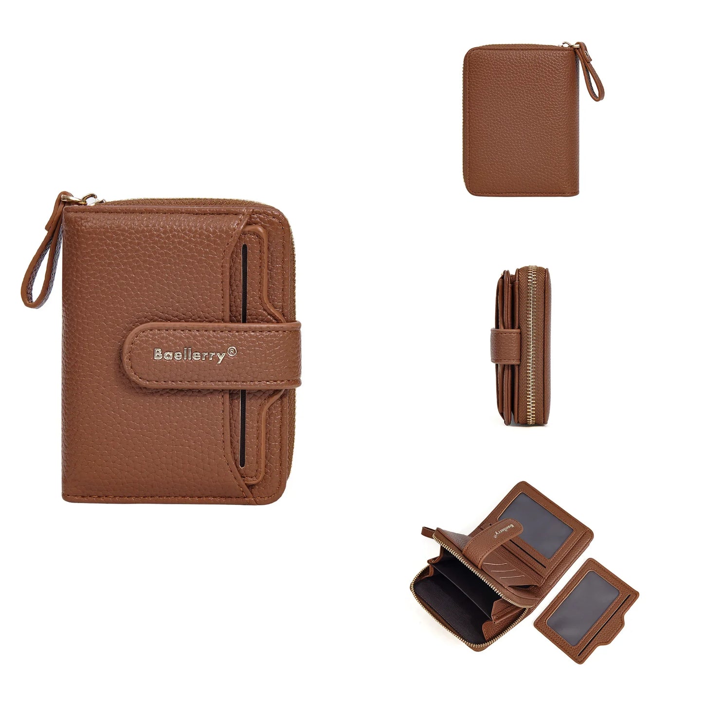 Neue Kurz Frauen Reißverschluss Geldbörsen Große Kapazität Karten Halter Marke Weiblich Portemonnaies Qualität Münz Tasche Foto Halter Geldbörse Für Mädchen - Golden Bridge Store