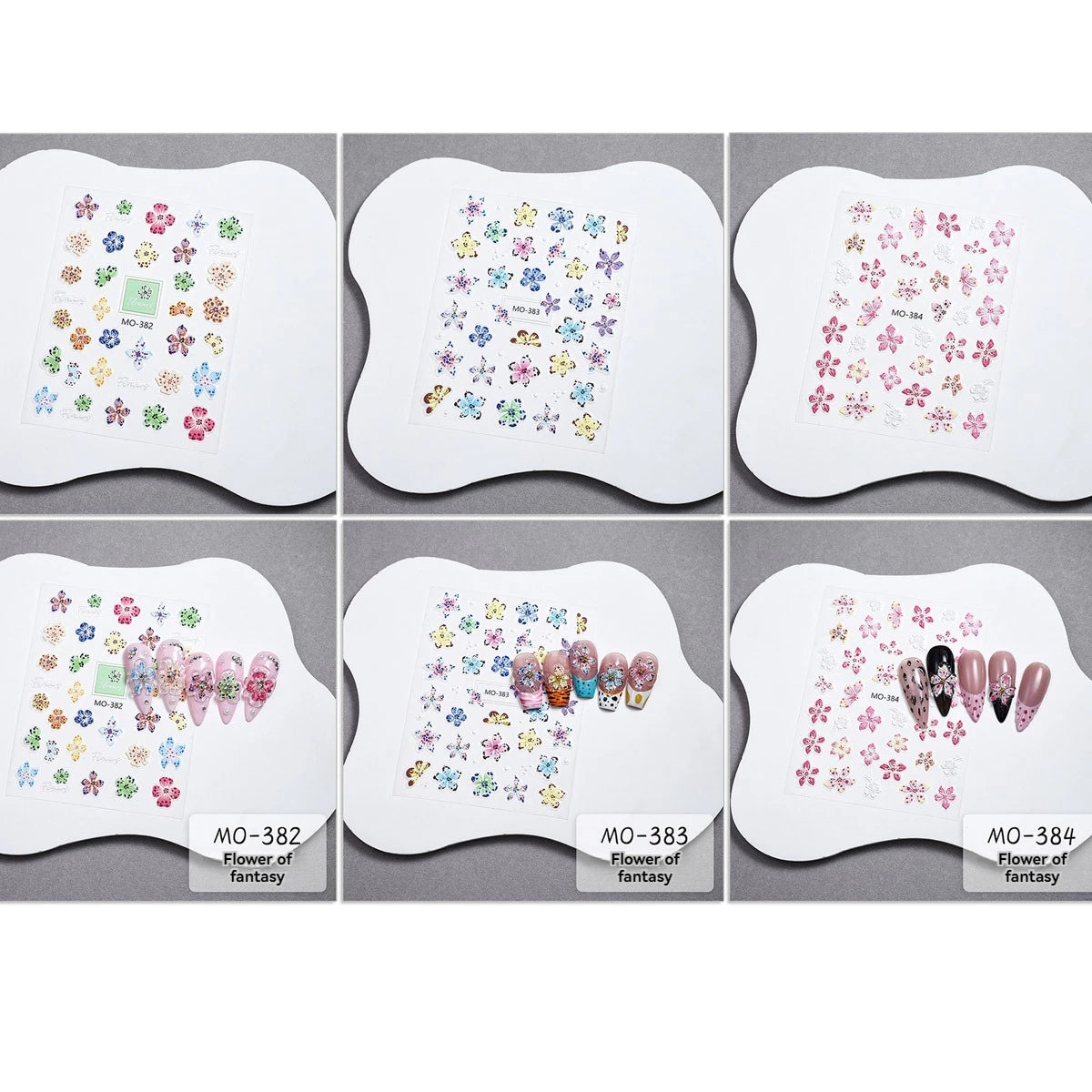 Autocolante de unghii cu flori colorate 5D în relief, pentru design, decorațiuni pentru unghii, instrumente de manichiură, 1 buc