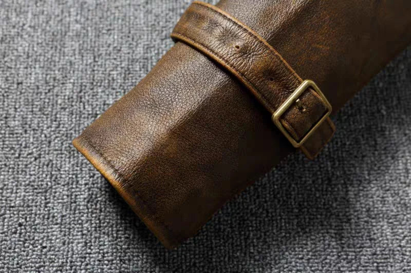 Men's Genuine Leather Jacket Natural Cowhide Hunting Jacket First Layer Cowhide American Retro Motorcycle Jacket Short Jacket