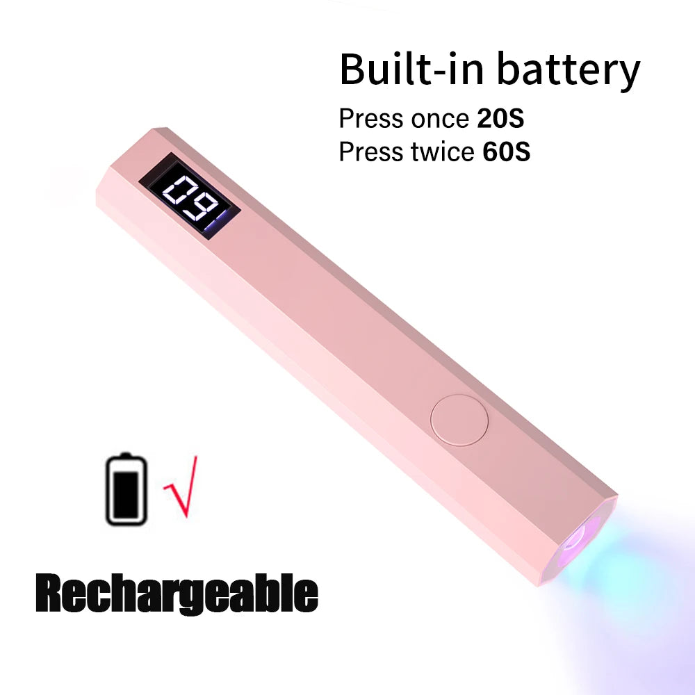 LINMANDA Minicure Handheld UV Light for Gel Nails Portable UV Nail Lamp with Stand Rechargeable Mini LED Nail Lamp Nail Dryer