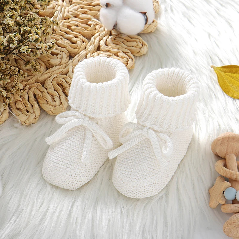 Modische Infant Baby Girls Schuhe 0-18m Solide Farbe Gestrickt Neugeborene Jungen Anti-Rutsch Weiche Sohle Erste Walker Toddler Crib Prewalker