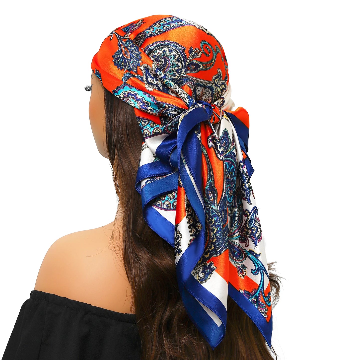 Kopf Foulard Seidenglanz - 90x90 cm Polyester weich