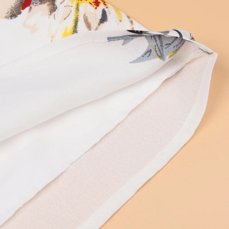 New Mother Daughter Summer Dresses Floral Slash Neck Beach Chiffon Dress Mom Mommy and Me Loose Dress Family Matching Outfits