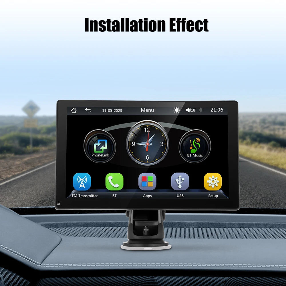 Autoradio 2025: Universal 9" Kabelloses Apple CarPlay Android Auto Bluetooth GPS FM AUX Multimedia-System