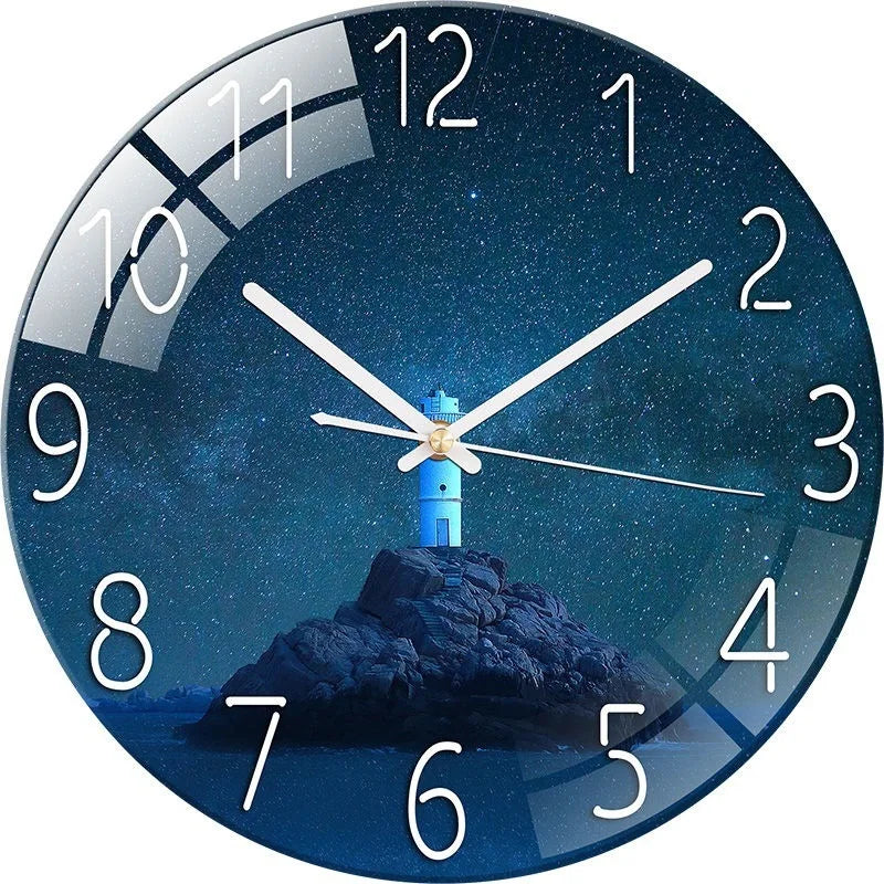 Creative European Style Clocks Living Room Free Perforated Wall Clock Household Silent Bedroom Quartz Clock Digital Wall Clock