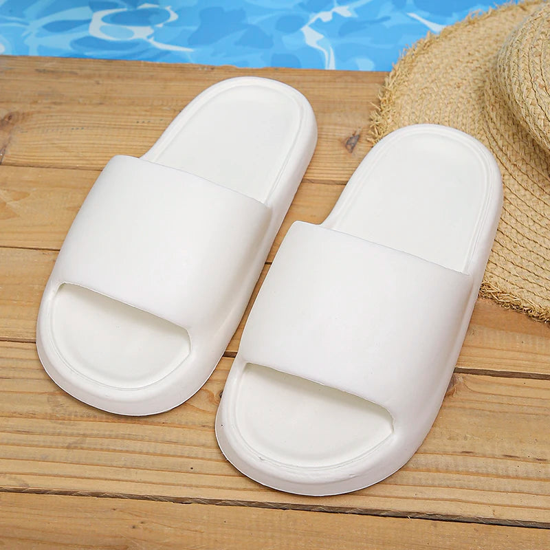 Lucyever 2024 Weich Sohle Eva Hausschuhe für Frauen Leichtgewicht Rutschfest Heim Hausschuhe Frau Sommer Dick Plattform Strand Flip Flops