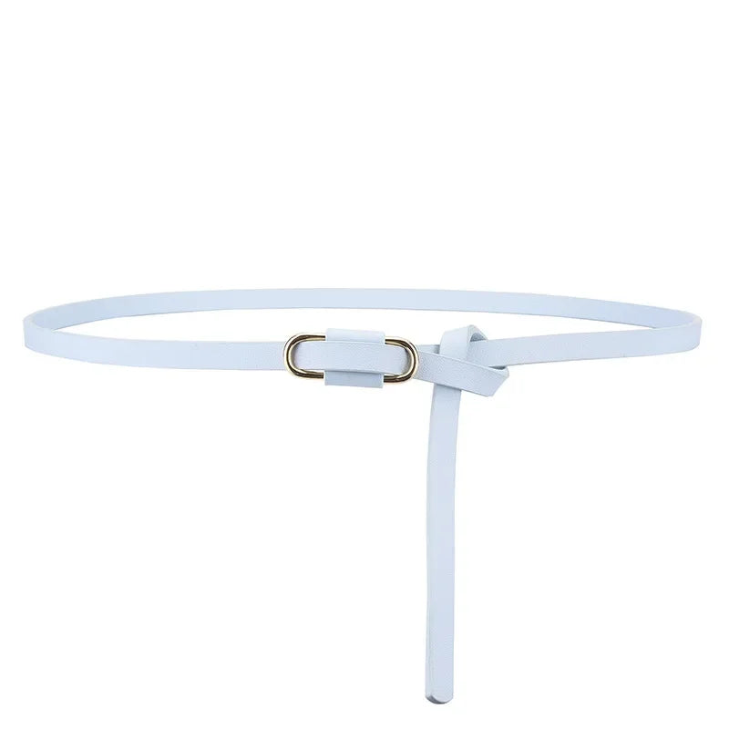 Metal Buckle Thin Stretchy Waist Belt Striped Elastic Waistband Elegant Women Girdle Female Belt Fashion Apparel Accessories New