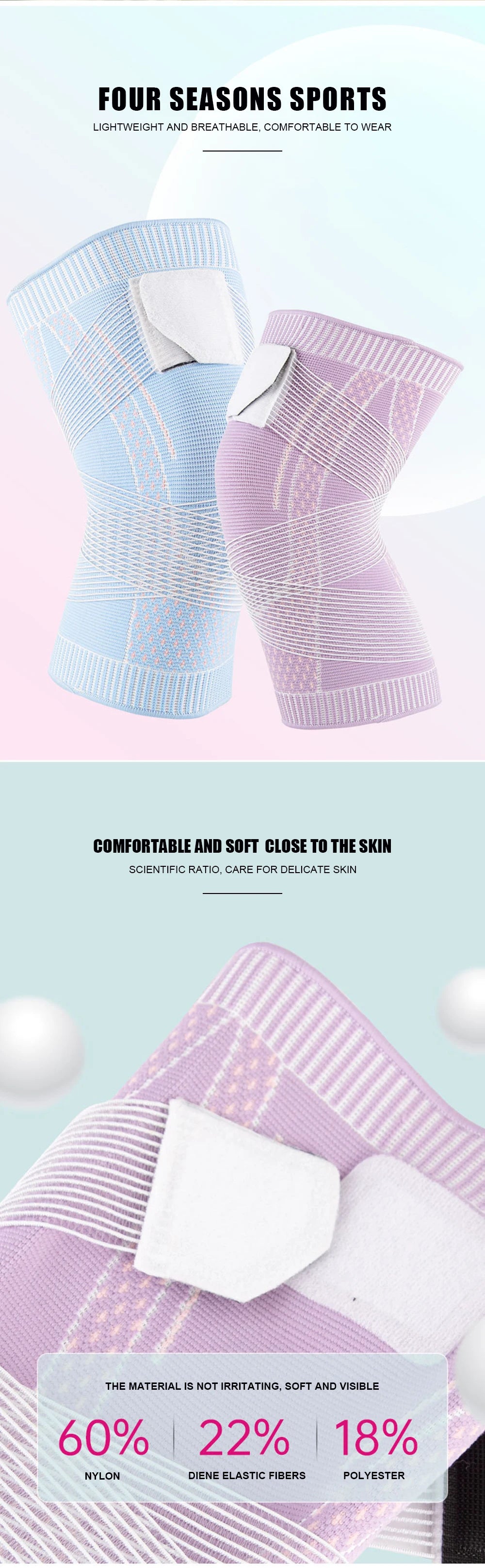 Sport Knieschoner Herren Damen - Druckbeaufschlagt Elastische Knie Pads Support - Fitness Ausrüstung Basketball Volleyball Bandage Protektor