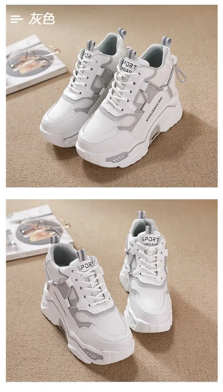 Sneakers Women Sports Shoes Platform Mesh Breathable Vulcanized Shoe Wedge Casual Comfort Woman Summer Zapatos Mujer2024