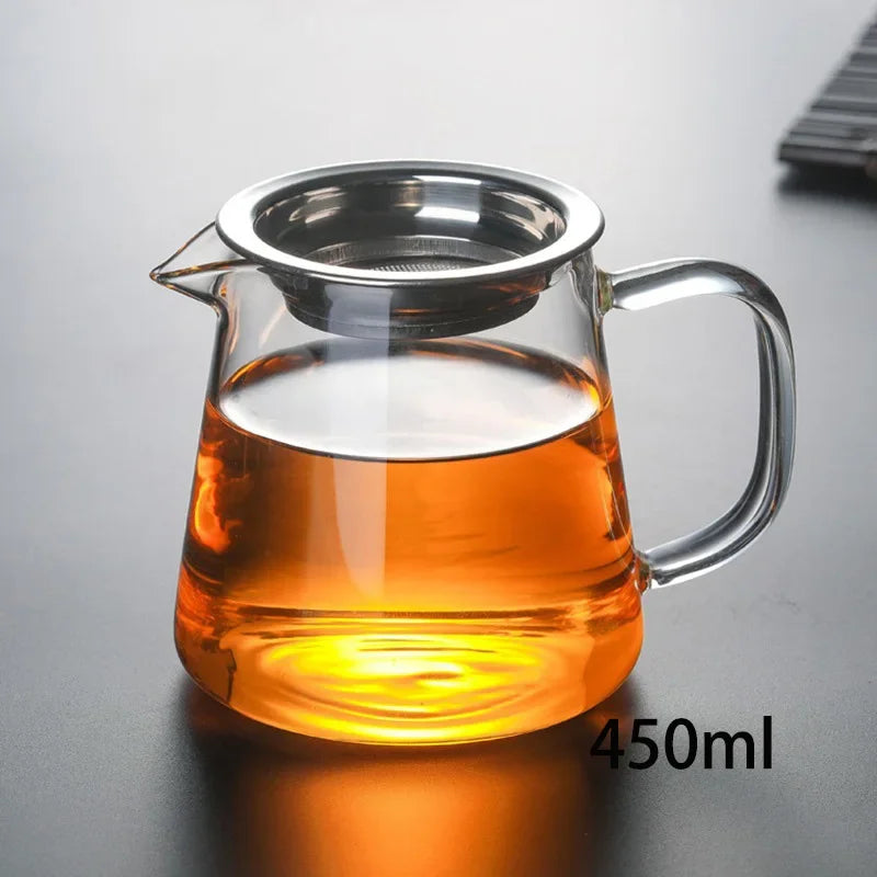 Heat-resisting clear glass tea pot fair cup cha hai,handmade kung fu tea cups teaset gongdao Points of tea ware with handle