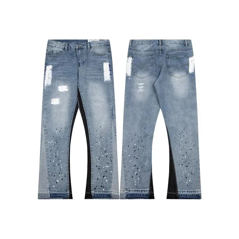 Jeans Y2k Pants Black Jeans Wide Leg Men Retro Loose Fashion Trendy Pants Hip-Hop Streetwear Y2k American Street Casual Jeans