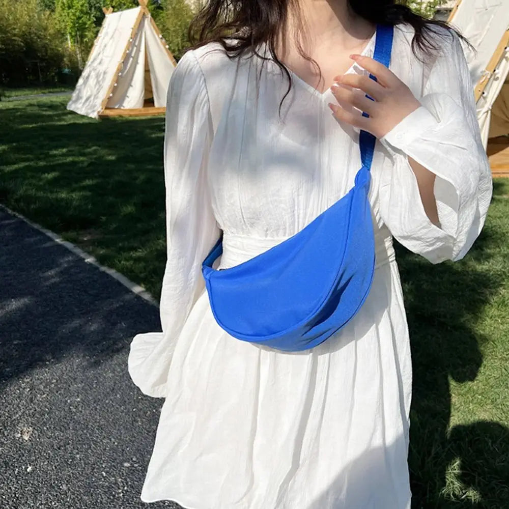 Nylon Crossbody Bag For Women Fashion Portable Casual Hobos Sport Chest Pouch Underarm Bags Students Dumpling Shape Shoulder Bag