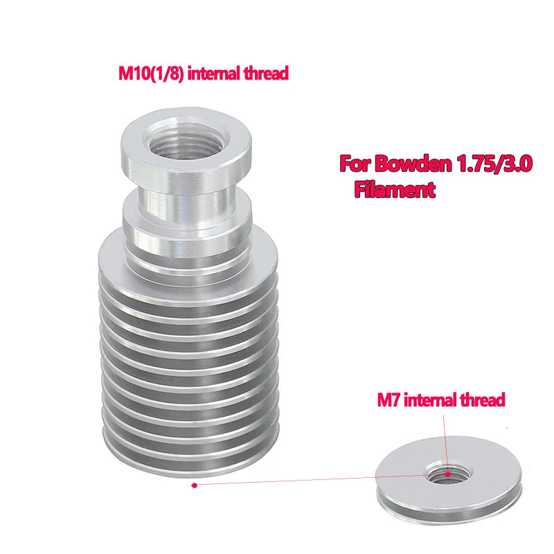 V6 Kühl Rohr Alle Metall J-Kopf Hotend Block Kopf Extruder für 1.75mm 3.0mm Lang oder Kurz Distanz 3D Drucker Teil Großhandel