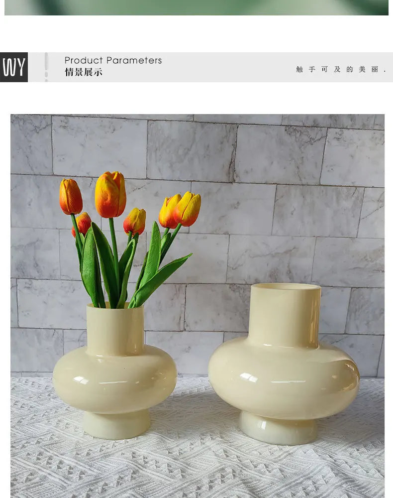 Green Pot Bellied Glass Vase Floral Arrangement Accessories Hydroponics Terrarium Flower Vase Home Decoration Accessories