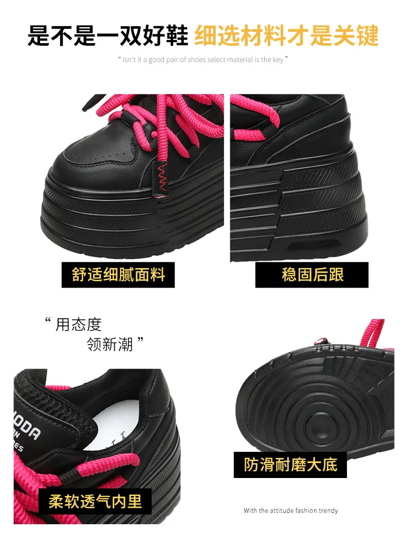 ShoeStyle Classic 8cm Plateau - Gummisohle Meshfutter 37-42