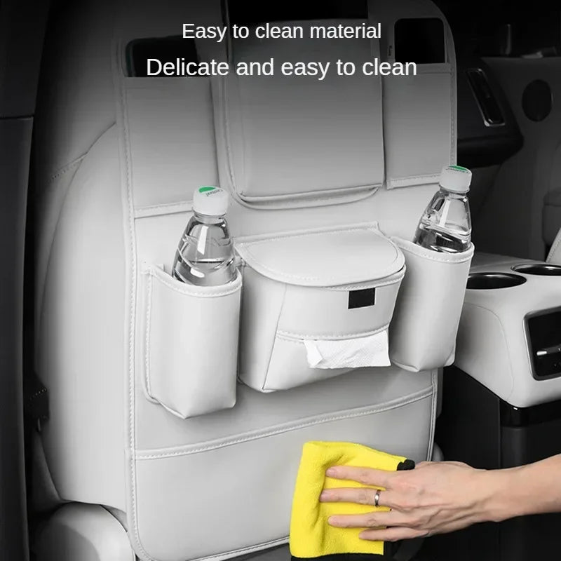 Car Seat Back Storage Bag Large Capacity PU Leather Car Backseat Organizer Storage Bag for Li Lixiang L6 L7 L8 L9 2022 2023 2024