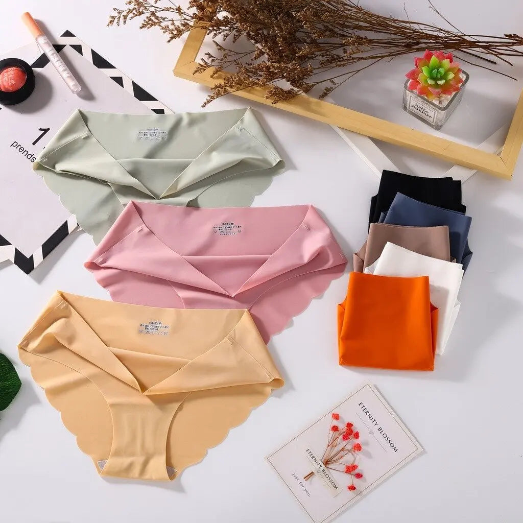 Lenjerie intimă pentru femei 2025 - ZXYOUPING Talie joasă fără cusături Mătase glacială antibacteriană S-XXL