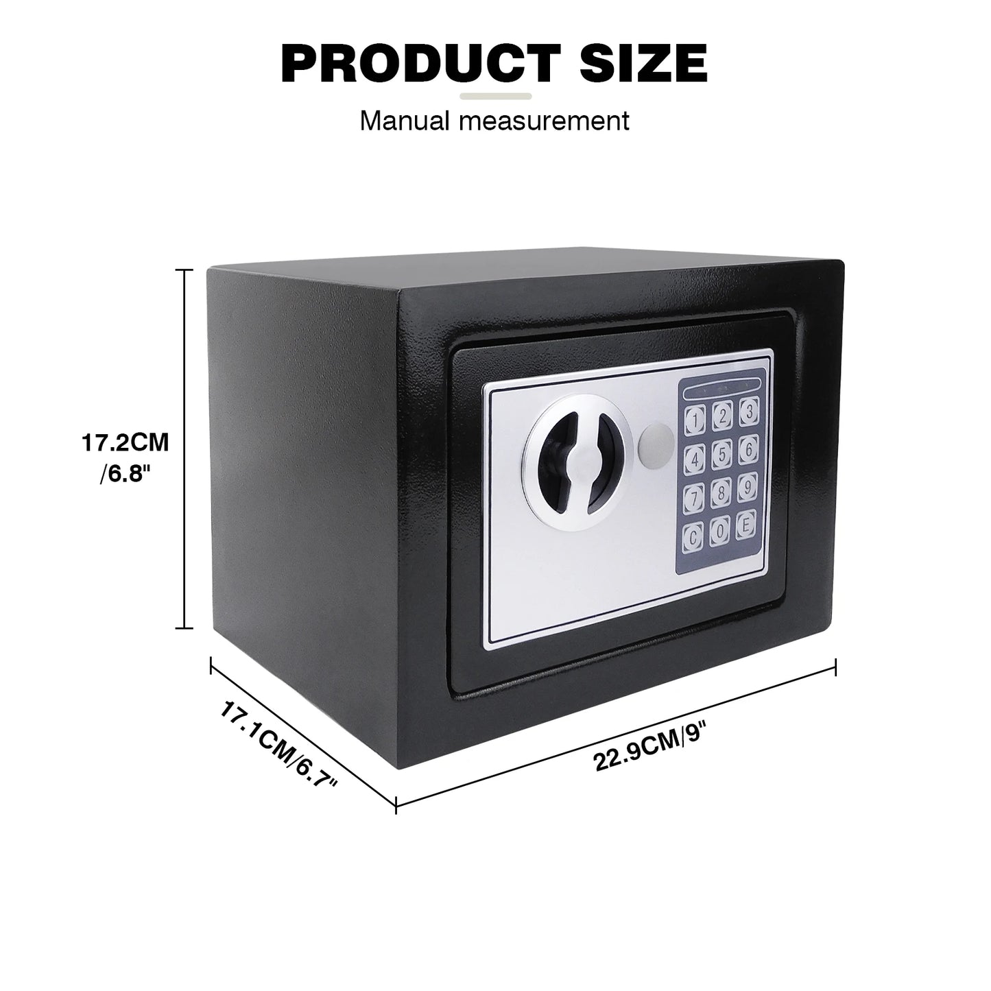 DayPlus 4.6L/8.5L/16L Safe Furniture Safe Double Bit Lock Iron Steel Safe with Lock and 2 Keys for Business Cash/Money/Jewellery