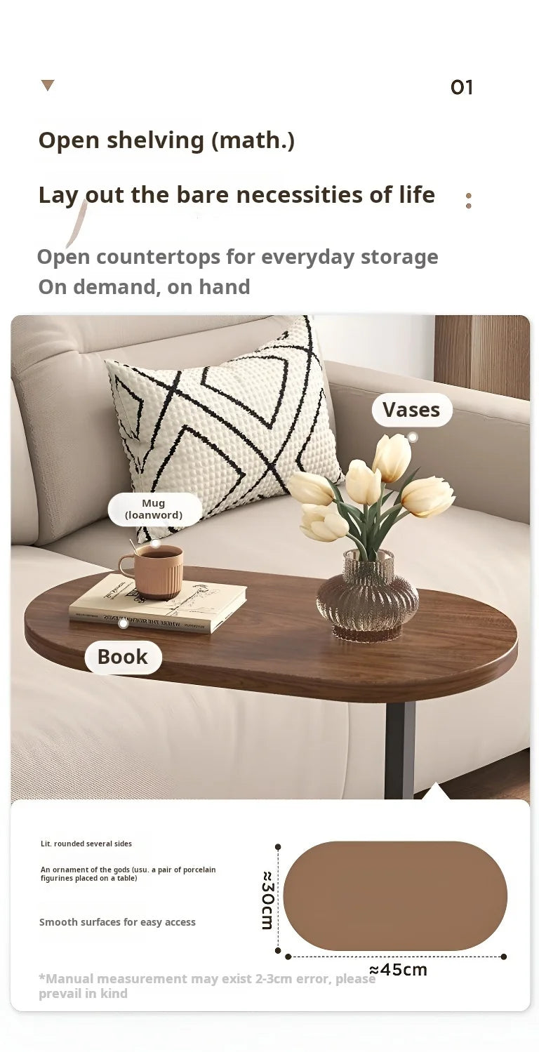 Home Small Apartment Mini Side Table Movable Coffee Table Livingroom Sofa Corner Storage Rack Minimalist Lightluxury Furniture