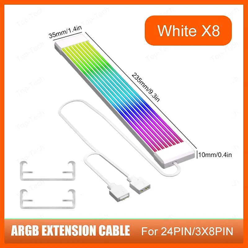 LED-Strip 2025: Coolcirc ARGB LED Light Strip Bar 8/24-PIN Motherboard Power Extension Cable Flexible DIY Collection