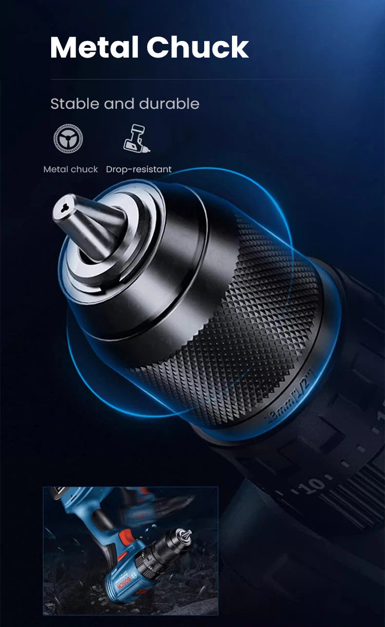 Bosch GSB 185 Li Cordless Impact Drill 3 In 1 Multifunctional 50Nm Electric Screwdriver Brushless Hammer Drilling Pro Power Tool