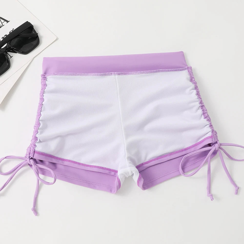 Damen Bikini 2025 - Hochtailliger Drawstring Front Shorts Bikinis für Frauen