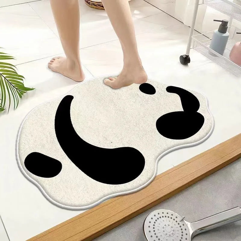 Panda Cartoon Dog Pattern Soft Cushion Bath Mat Quick Dry Super Absorbent Non-slip Bathroom Rug Diatom Mud Carpets Waterproof