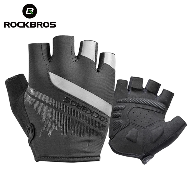 ROCKBROS Radfahrrhandschuhe Halbfinger Schockresistent Abriebfest Atmungsaktiv MTB Straßenfahrrad Handschuhe Männer Frauen Sportfahrrad Ausrüstung