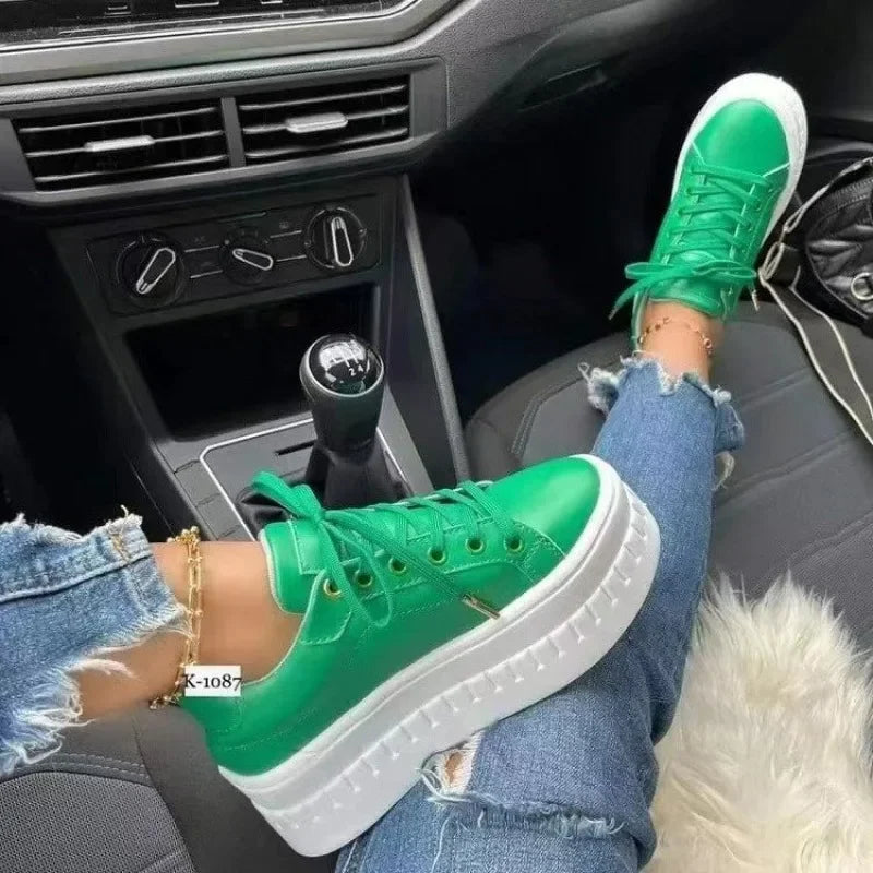 Sneaker 2025: QRLQHY Sneakers Women's 2024 New Fall Outdoor Fashion - Tennis Lace Up Canvas Casual Walking Breathable Vulcanized Shoes Plus Size 43 Collection