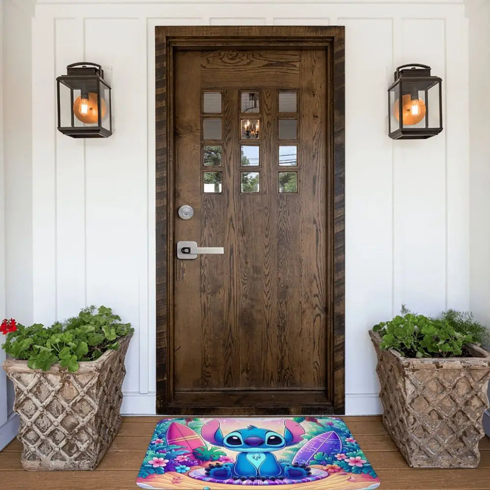 Custom Cartoon Stitch Floor Door Kitchen Bathroom Mat Anti-Slip Outdoor Doormat Bedroom Balcony Entrance Rug Carpet Footpad