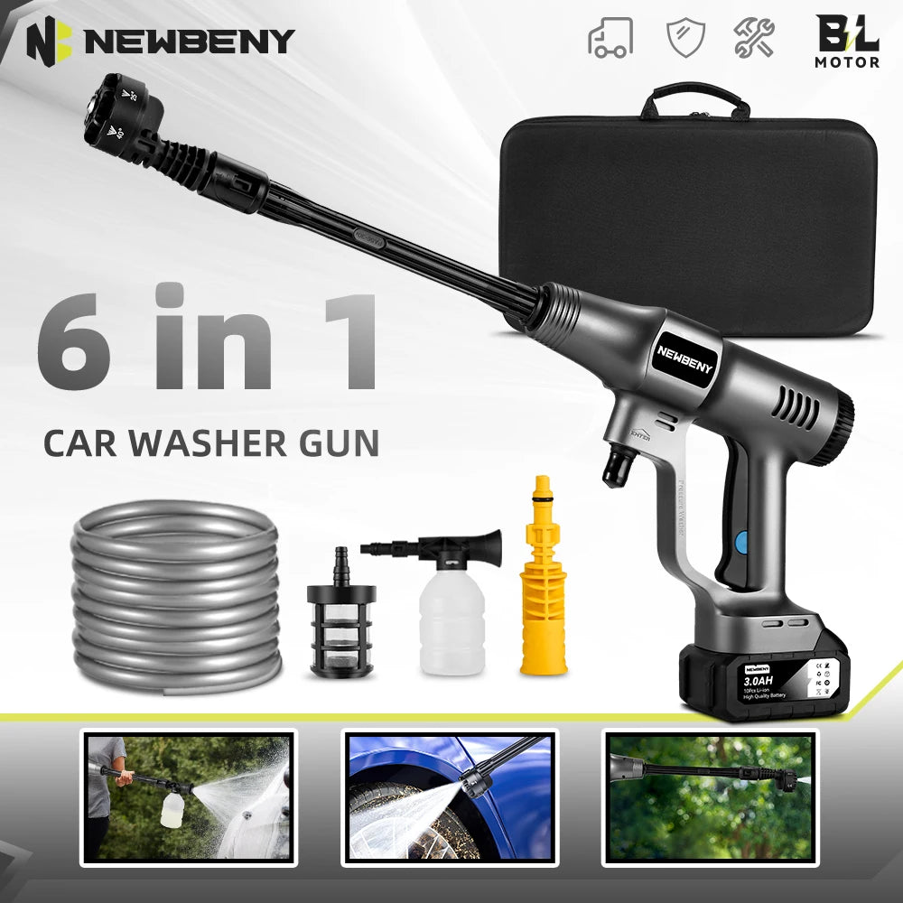NEWBENY 200Bar Brushless Hochdruck-Wasserpistole 3500W Akku-Elektrosprühgerät Gartentool Für Makita 18V Batterie