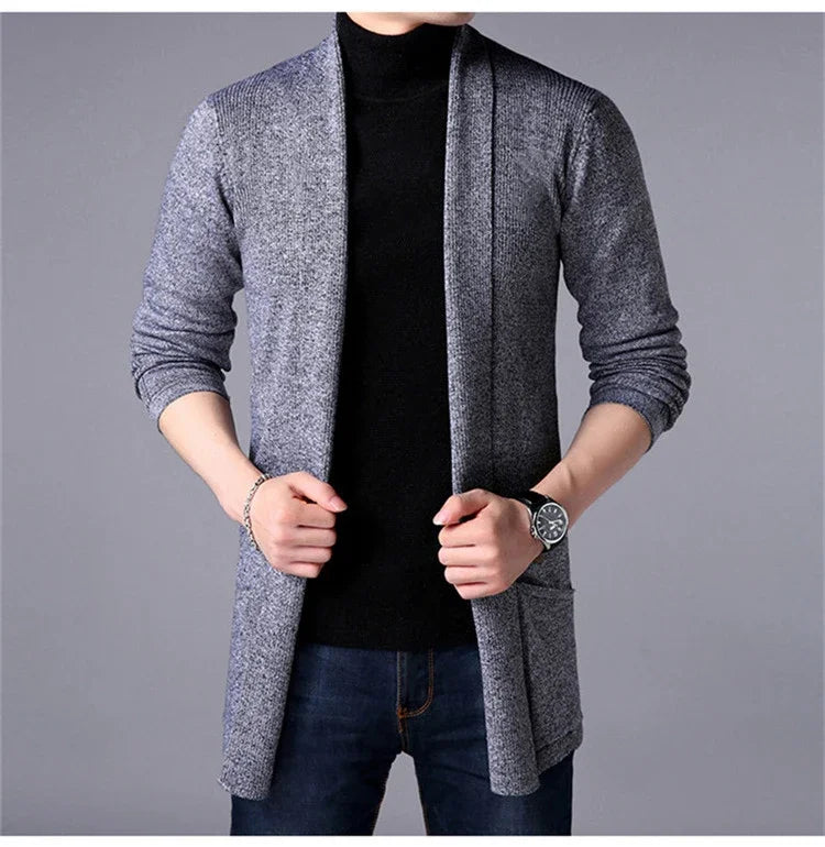 Marke SlimFit Cardigan - Herren Medium Polyester Vollarm