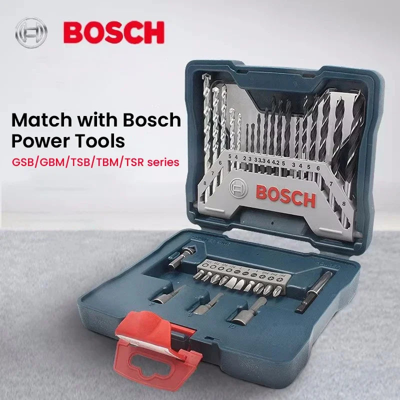 Bosch 33Pcs Drill Bits Screwdriver Bit Mixed Kit 2-8mm High-Speed Steel Drill Bit Screwdriver Head Mix Set for Wood/metal/stone