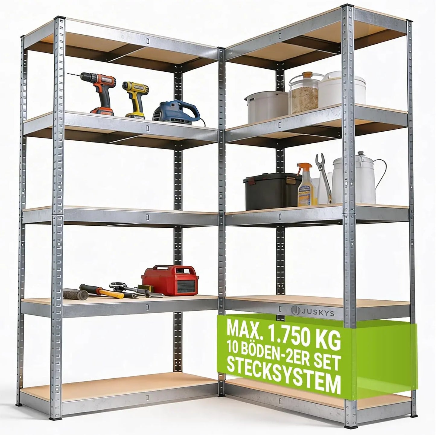 NBVCX Lagerregal Basic Schwerlast - Tragfähigkeit 3500 kg 180x90x40 cm by Golden Bridge Store
