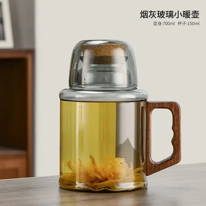 New small warm pot home teapot Glass tea cup mug braised teapot office thermos bottle