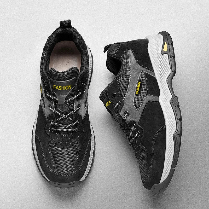 Men Sneakers Casual Breathable Hiking Walking Shoes Man Outdoor Fashion Leather Anti-slip Climbing Trekking Sneakers Footwears