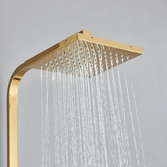 MYQualife Goldener Duscharmatur Regendusche - Auslauf 15 Cm, 8 Zoll