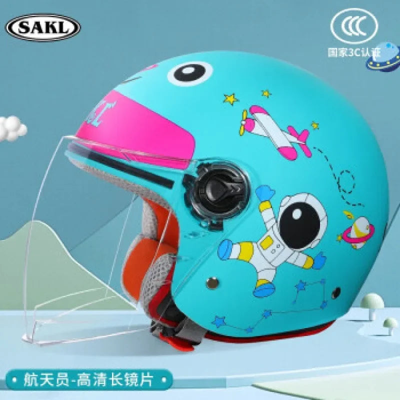 Children Cartoon Cute 4 season Motorcycle helmets Open face electric car bike child helmet for kids boy girl unicorn casco moto