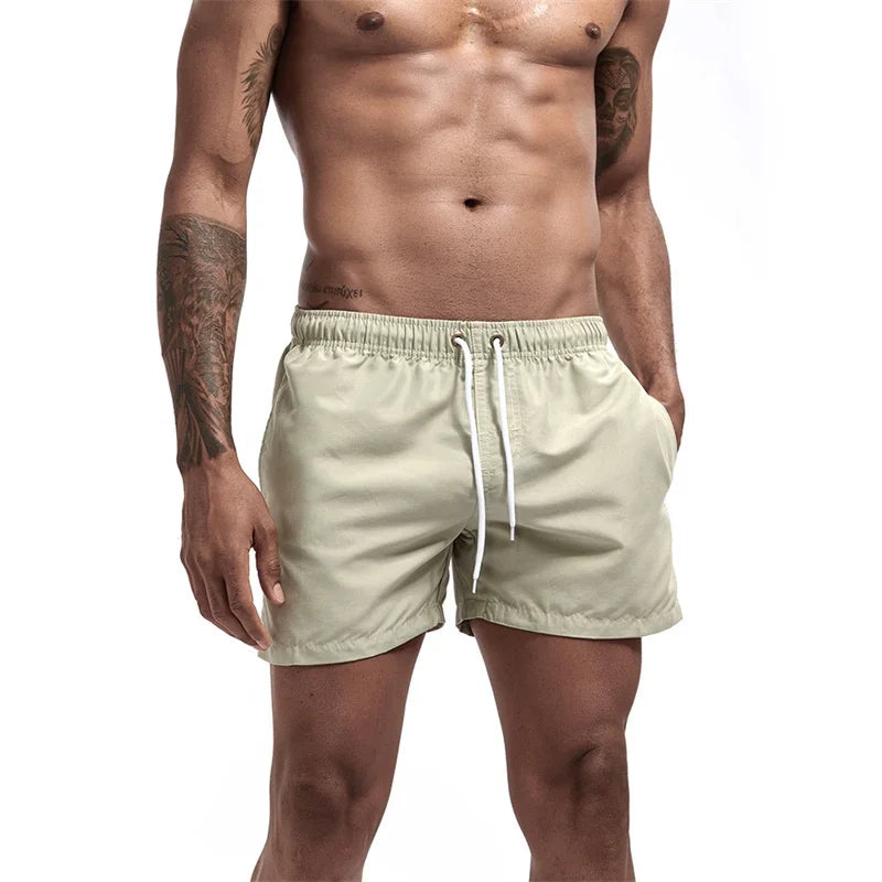 Herren Schwimmhose Taschen Mesh-Futter Schnelltrocknend Casual Board Shorts