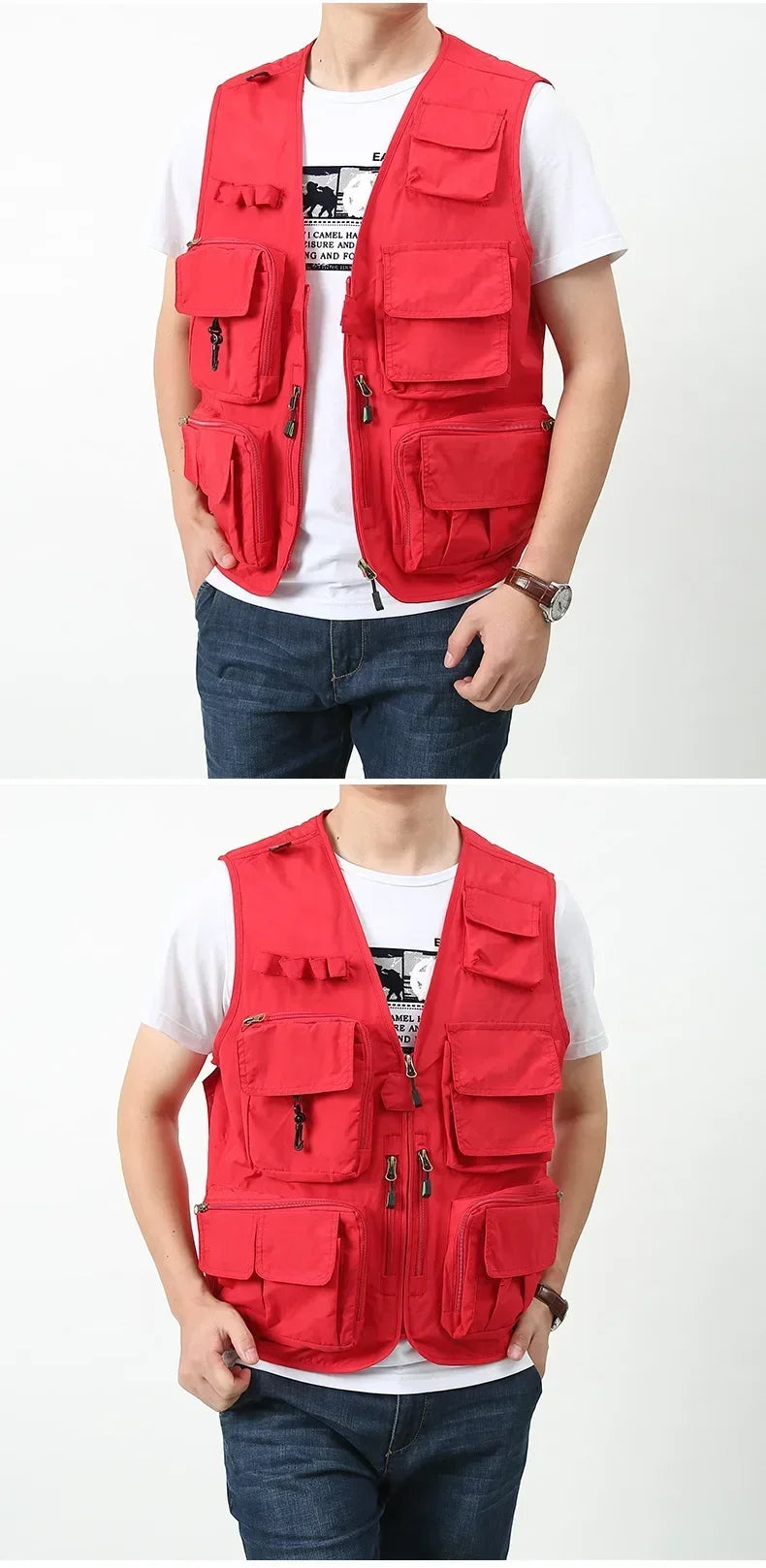 OutGear MultiPocket Jagdweste - 12 Taschen, Mesh, L