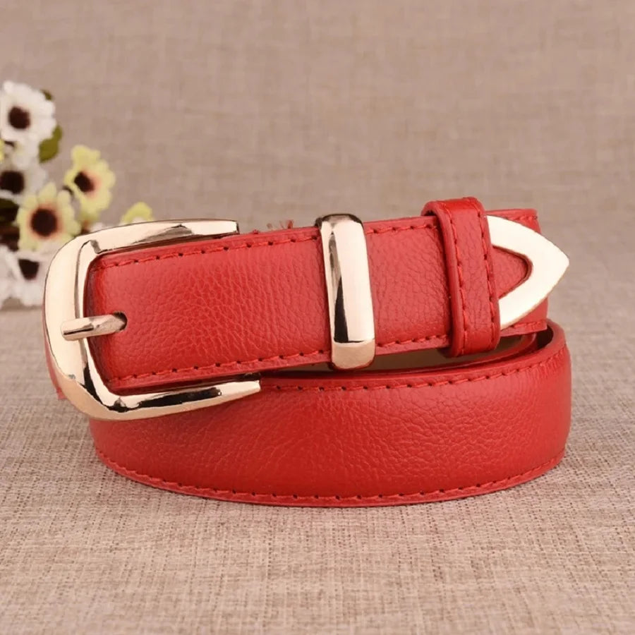 Women's Trousers Belt Leather Trend White Belt Fashion High Quality Trouser Belts Solid Vintage Pin Buckle Ladies Strap LB2146-