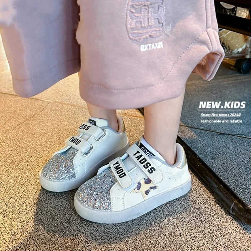 Baby Frühling Herbst 2025 - Mode Sequined Catwalk Style Süße Studenten Sneakers - Flache Vulkanisierte Schuhe Komfortable Kinder 7-13J
