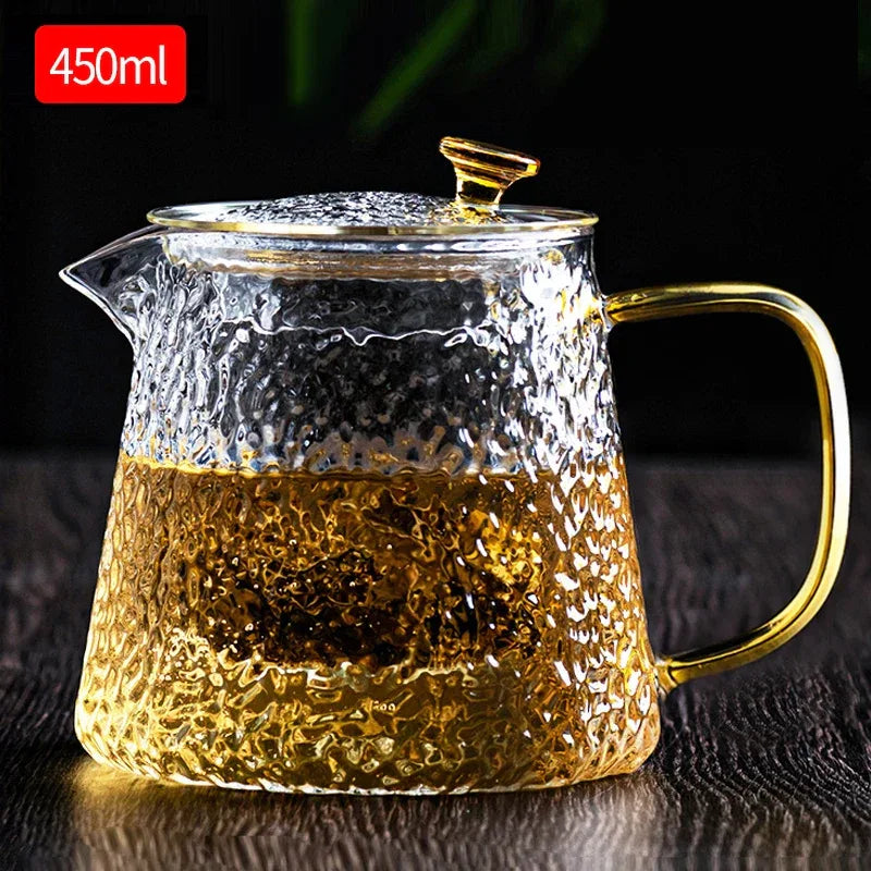 GIANXI High Quality Heat Resistant Glass Tea Pot Chinese Kung Fu Tea Set Puer Kettle Coffee Glass Pot Convenient Office TeaPot - Golden Bridge Store