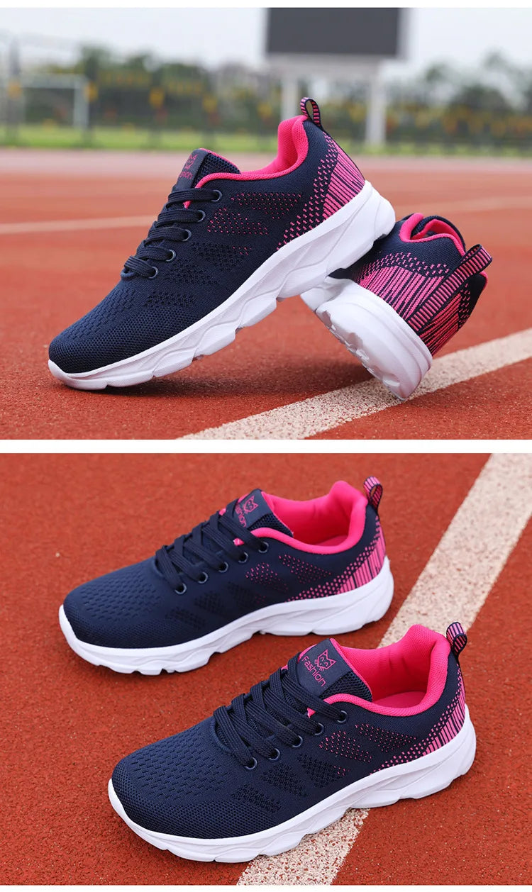 Hot Sneakers Shoes for Women Soft Flat Casual Shoes 2025 Spring Summer Light Breathable Mesh Sneakers Walking New Ladies Shoes