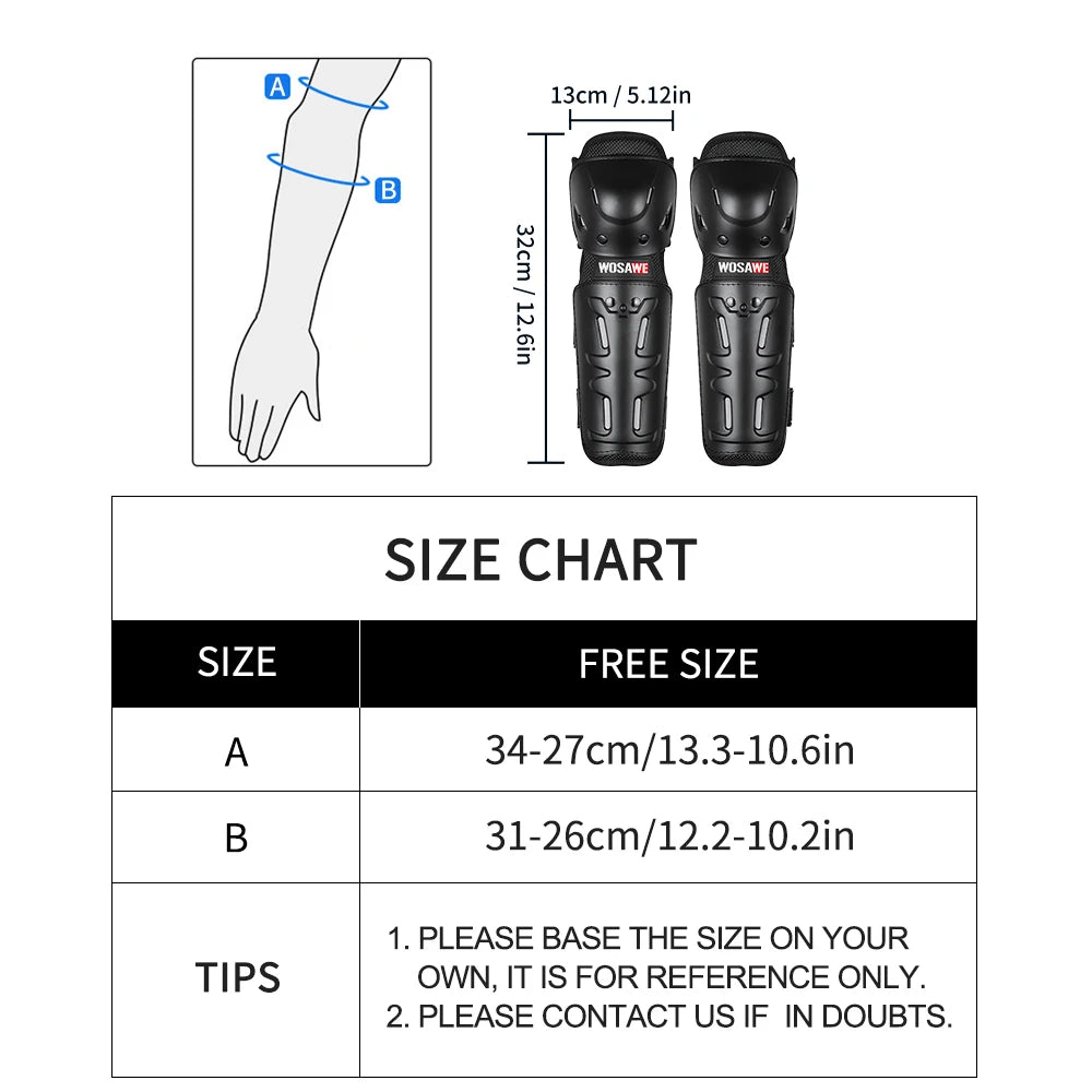 WOSAWE Sports Knee & Elbow Pads Motorcycle Knee Protection Ski Motocross Shin Guards Dirt Bike Off-road Cycling Knee Protector