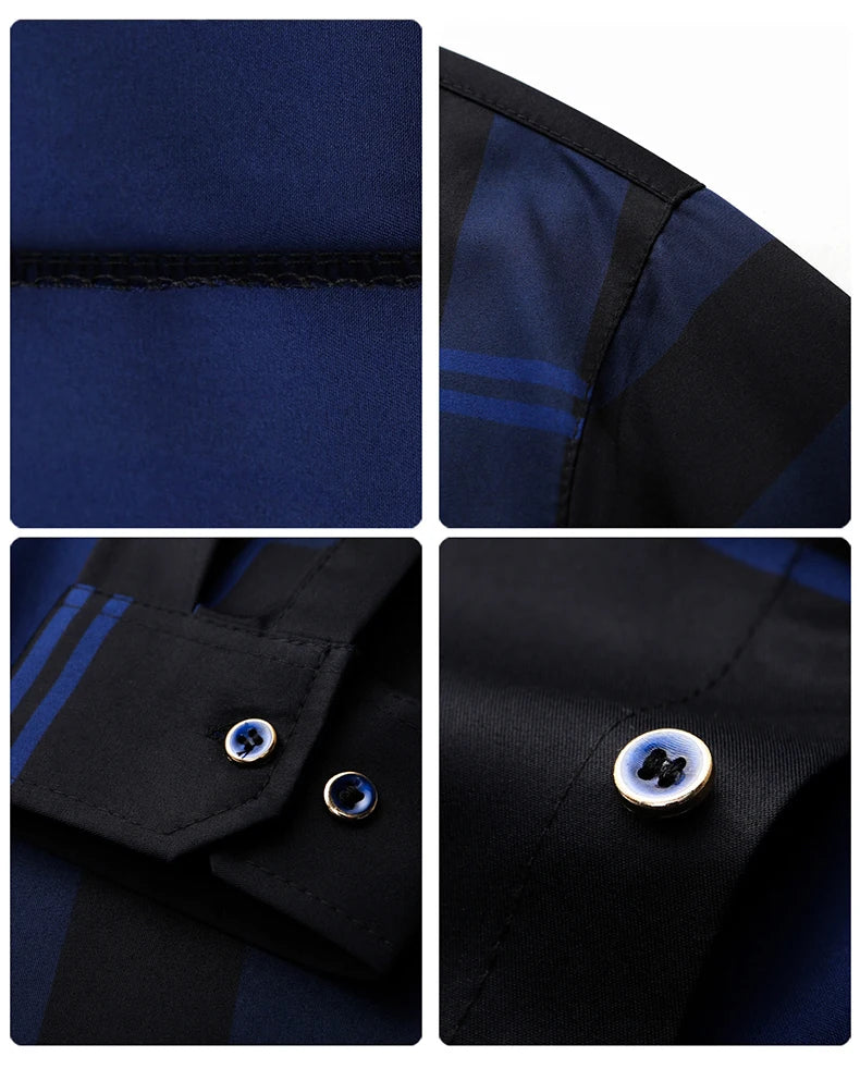 Cămașă de toamnă cu mânecă lungă, casual, business - Mărimea L, material din lână