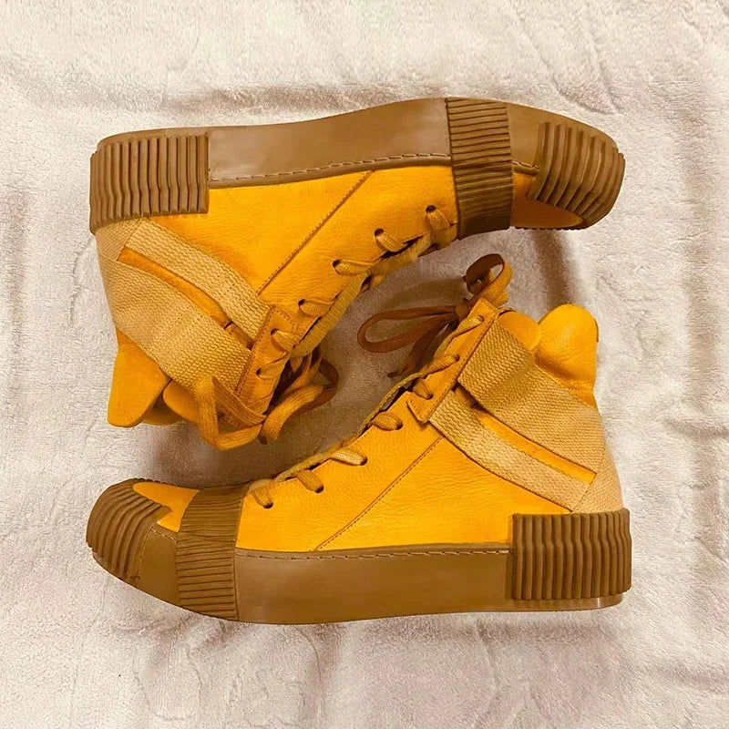 Ghete Black Street Original Design Goodyear Patchwork - Parte superioară din piele, talpă din cauciuc, mărimi 40–46