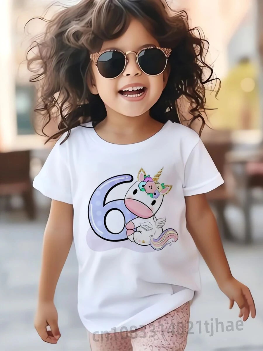 Geburtstags-T-Shirt 2025: Einhorn-Design für Kinder - Premium Organic Cotton