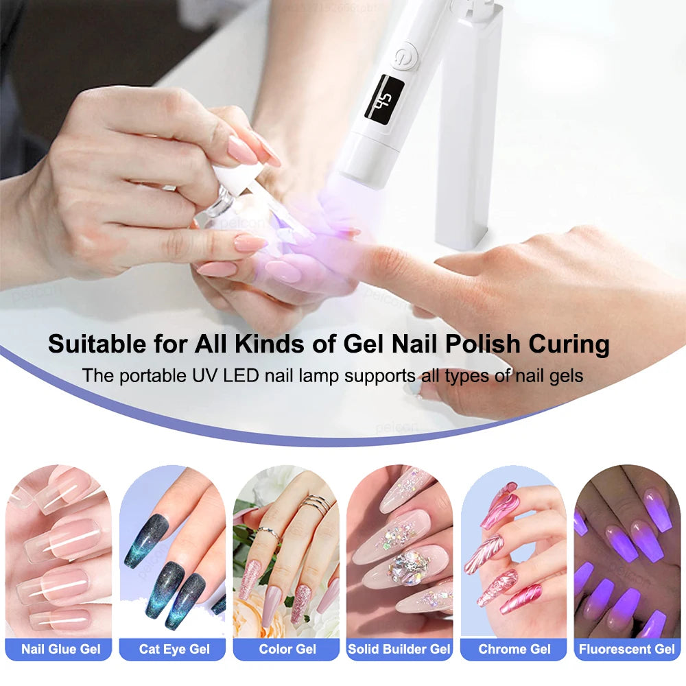 UV LED Nail Lamp Mini UV Nail Lamp for Manicure Mini Nail Dryer Stand Lamp Professional Ultraviolet Portable Nails Drying Light