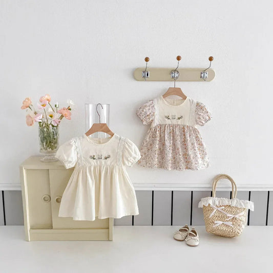 NELNKAGHY Kleid Spitze Baumwolle - Floral Prinzessin Gr 80 - Golden Bridge Store